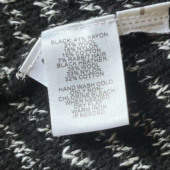 Ann Taylor Loft Cardigan Sweater Black White Stripe Small - Picture 11 of 12